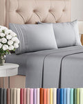 Queen Size 4 Piece Sheet Set - Comfy Breathable & Cooling Bed Sheets Set - Hotel Luxury Bedding for Women, Men, Kids, Teens, Boys & Girls - Deep Pockets, Soft and Wrinkle Free - Oeko-Tex - Steel Blue