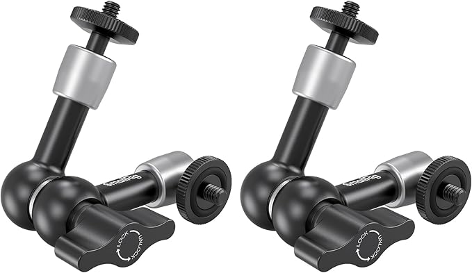 SMALLRIG 5.5-inch Magic Arm 2-Pack, Articulating Adjustable Friction Arm Mount with 1/4"-20 Thread Screw, for Camera Monitor/LED Light Setup, 5316