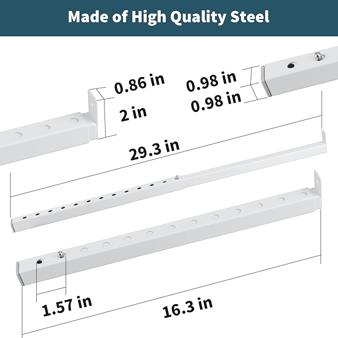 ZhouDaShu Adjustable Window Security Bars, Window Locks Bars for Inside Windows Prevent Burglary, Window Safety Bars for Children Security, Window Stoppers for Extends from 16.3-29.3 in(Steel 1 pcs)