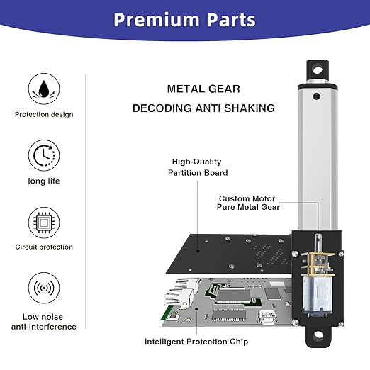 2 Inch 9lbs Mini Stroke 12V Electric Linear Actuator 0.6"/sec Linear Motion Actuator with Brackets for Cabinets, Robotics, Home Automation, Window Opener(40N, 50mm)