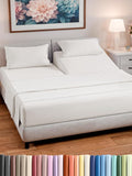 Split Head King Sheet Set – 4 Piece Flex Split Top King Sheets for Adjustable Beds - Fits 14” to 16" Mattress w/ Deep Pockets - Breathable & Cooling - Luxury Bedding and Wrinkle Free - Antique White