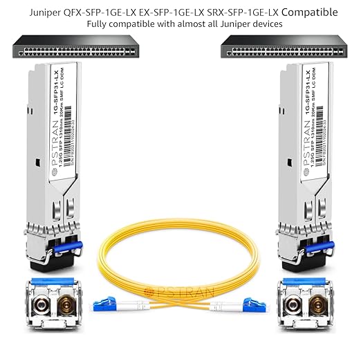 OPSTRAN 1000BASE-LX/LH SFP Optical Transceiver Module Compatible with Juniper QFX-SFP-1GE-LX EX-SFP-1GE-LX SRX-SFP-1GE-LX 1310nm 20km DDM Duplex LC SMF 4 Pack