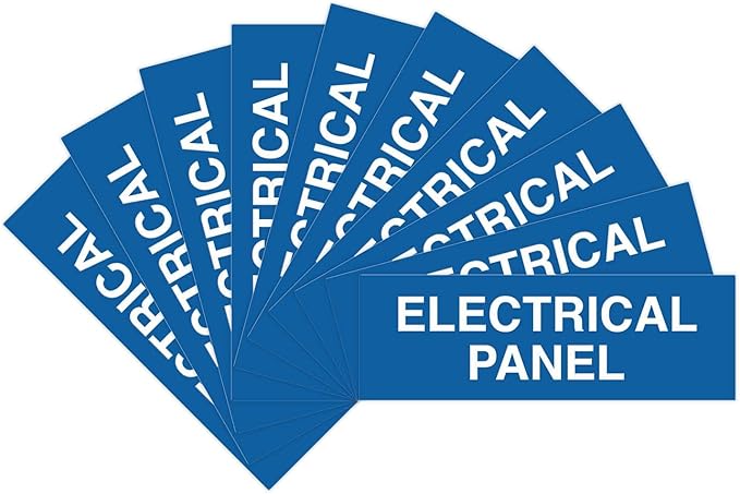 All Quality Basic Electrical Panel Sign - Fire Regulation Safety Compliance Sign - Blue - Medium (10 Pack)