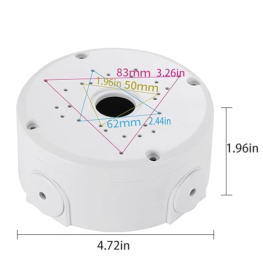 Universal Bullet Security Camera Junction Box Mount Bracket Plastic Rainproof Junction Box Mount Bracket for IP Camera Electric Enclosure, Indoor/Outdoor Wall Cable Junction Base Boxes (2 Pack)