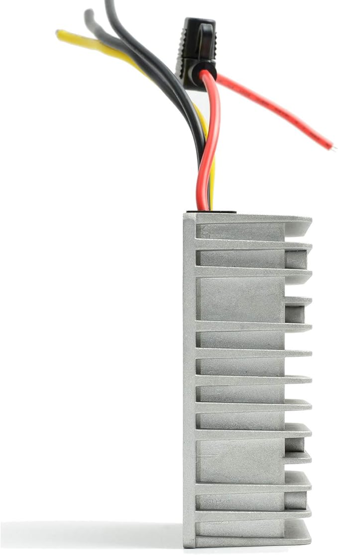 QJFCare Waterproof DC Buck Converter Voltage Regulator 36V 48V Step Down to 12V 30A 360W Adjustable Power Converter Transformer for Golf Cart, Car,Vehicle