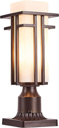 EERU Oil Rubbed Bronze Outdoor Post Lights,Waterproof Pole Mount Light Fixture with Pier Mount Adapter(with 3-Inch Pier Mount Base), Exterior Lamp Post Lantern Head for Yard,Garden Backyard and Porch
