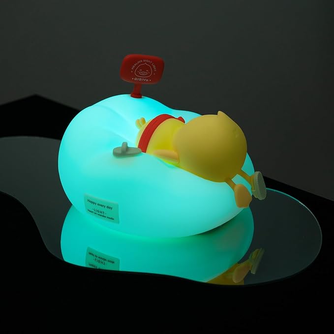 AuroraNiteBeam Duck Night Light for Kids, 7 Colors LED Nursery Lamp Dimmable & Rechargeable, Duck Silicone Lamp for Bedroom/Nursery,Room Decor Lamp Gift for Adult Toddler/Boys/Girls