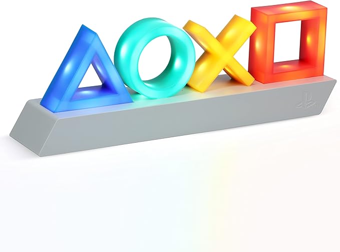 Paladone Playstation Heritage Icons Light, Desktop Game Room Lighting Accessories, 3 Dynamic Light Modes, Powered by USB or Batteries