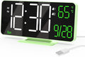 KOSUMOSU Small Digital Clock, 6.7in Alarm Clocks for Bedrooms, Auto Dimming, Room Temperature, Day of The Week, Seconds, Date, Desk Clock for Bedroom, Digital Clocks for Living Room