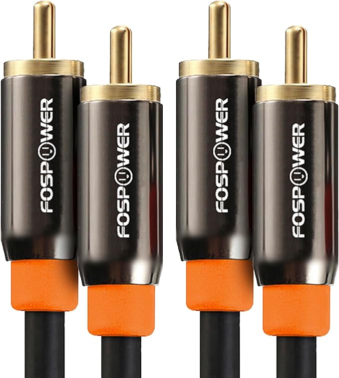FosPower Digital Audio Coaxial Cable [24K Gold Plated Connectors] Premium S/PDIF RCA Male to RCA Male for Home Theater, HDTV, Subwoofer, Hi-Fi Systems - 3ft/2Pack
