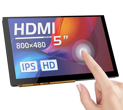 BIGTREETECH 5 inch HDMI Touch Screen Display 800x480, IPS 160° View Angle Monitor Compatible with Sovol-SV08 Raspberry-Pi 4B, 3B, Banana Pi, Windows 10 8 7