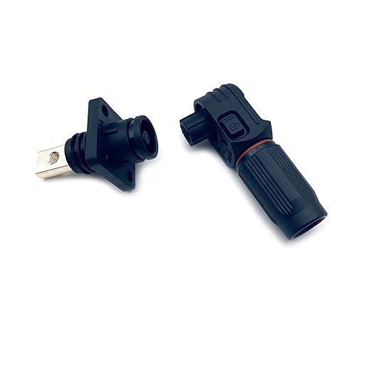 70A Battery Energy Storage Connector, 10mm² High Current Connectors IP67 Waterproof Copper Brand Thread Wiring Power Adapter Quick Plug Terminal Right Angle Plug and Socket (1000V Black+Orange)