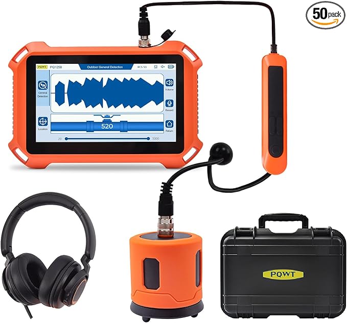 PQWT 125B Water Leak Detector, Outdoor Underground Pipe Leak Detection (9.84ft/3m Depth)