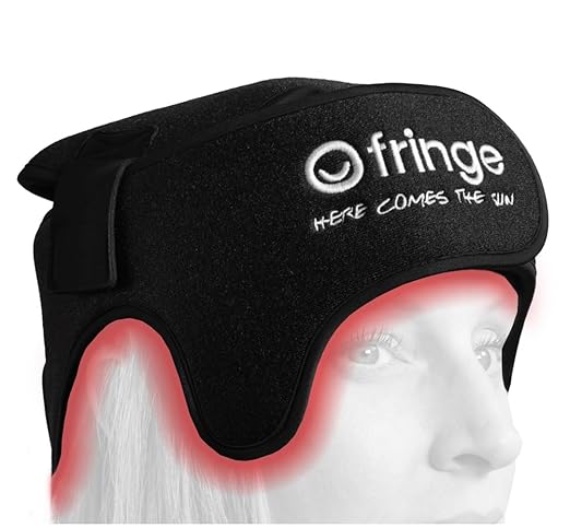 Fringe Red Light Therapy Wrap for Head & Hair, Both Red Light 660nm and Infrared Light 850nm, 360 LED Lights, Sports Recovery