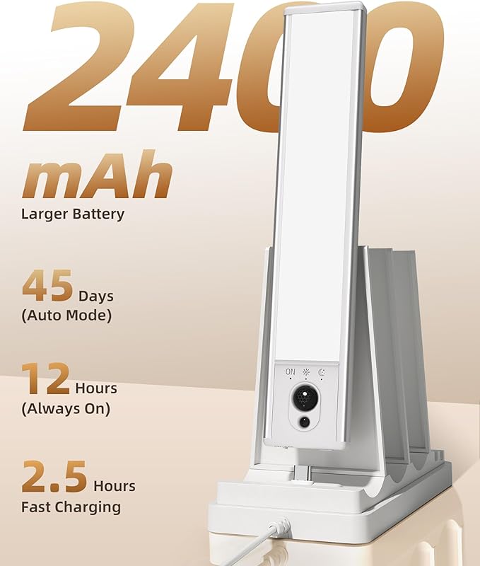 EZVALO Under Cabinet Lighting with Charging Station, Rechargeable Motion Sensor Light Indoor, Dimmable Closet Lights Wireless, 3500K, Motion Activated Under Counter Lights for Kitchen,Pantry(3 Pcs)