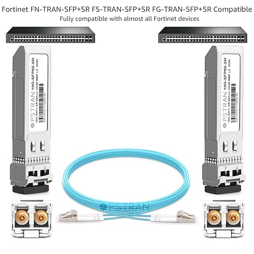 OPSTRAN 10GBASE-SR SFP+ Optical Transceiver Module Compatible with Fortinet FN-TRAN-SFP+SR FS-TRAN-SFP+SR FG-TRAN-SFP+SR 850nm 300m DDM Duplex LC MMF 4 Pack