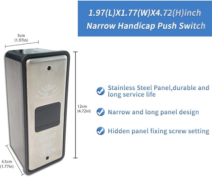 Olideauto Olide-120B Automatic Door Opener Touchless Open,Pair with 2PCS Wireless Slim Touchless Activation Switches Olide-508