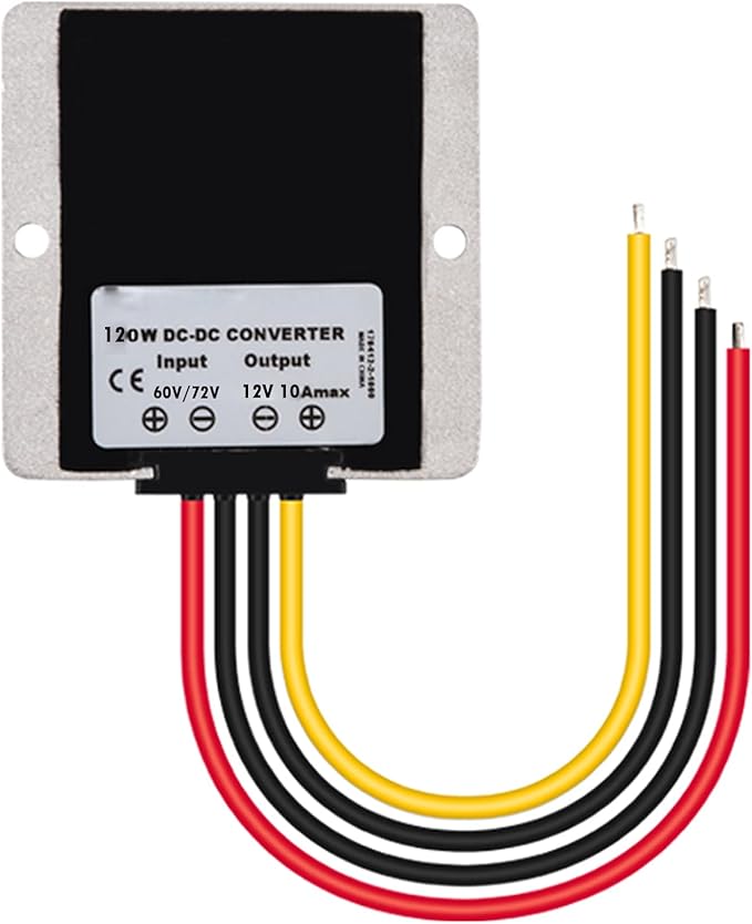 MGGi DC/DC Voltage Reducer 60V 72V Step Down to 12V 10A 120W, Waterproof Converter Regulator, Power Supply Module Buck Transformer, for Golf Cart, forklifts, Car