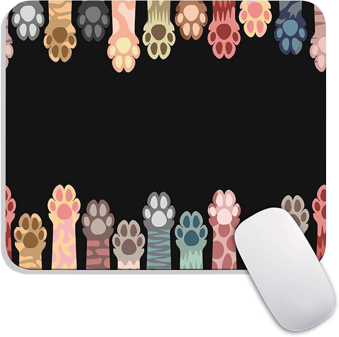 Armanza Square Mouse Pad Cute Cat Claw,Personalized Premium-Textured Custom Mouse Mat Design,Washable Mousepad Cloth,Non-Slip Rubber Base Computer Mouse Pads for Wireless Mouse