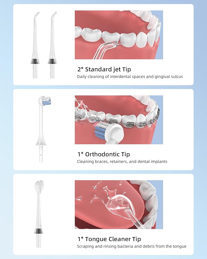 Lumiflexa Water Dental Flosser for Teeth Pick, Cordless Flosser for Travel with 4 Jet Tips, 9 intensities, IPX7 Waterproof Portable & Rechargeable Oral Irrigator Cleaner, Black