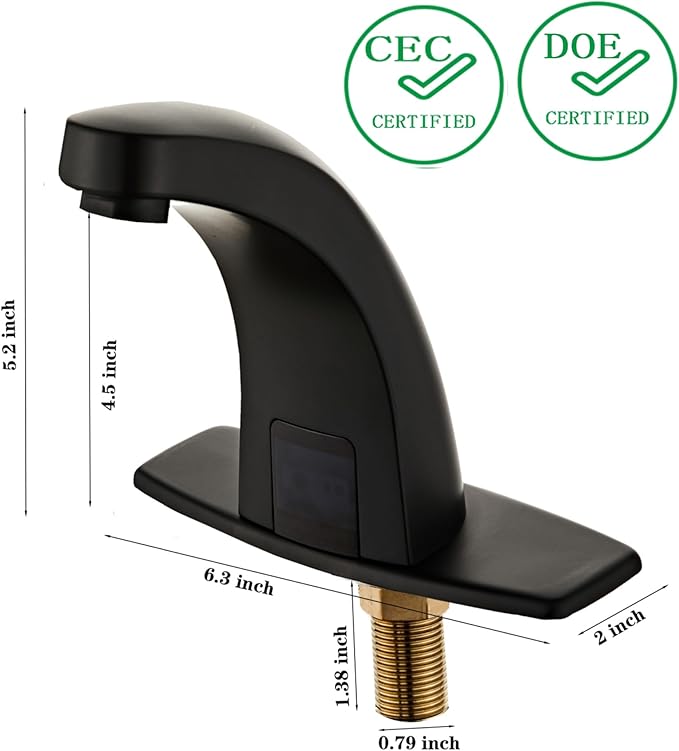 Budget-Friendly Halo Sanitary Touchless Faucet, Matte Black for Home/Commercial