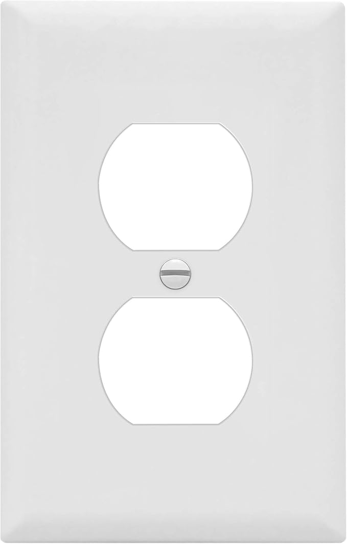 ENERLITES Mid-Size Duplex Receptacle Outlet Wall Plate, Electrical Outlet Covers Plates, Midway Size 1-Gang 4.88" x 3.11", Polycarbonate Thermoplastic, UL Listed, 8821M-W-10PCS, White (10 Pack)