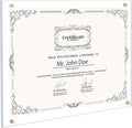 Kalami 11x14 Acrylic Wall Mount Picture Frame Self Adhesive, No Drill Holes Floating Frameless Clear Photo Frame for Diploma Certificate Degree Document Display Gallery Wall-Full Frame is 12x15