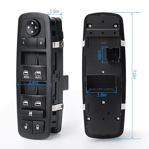 WUANGKI Master Power Window Switch Front Left Driver Side | 3+0 Pins | Compatible with Dodge Grand Caravan 2012-2017, Chrysler Town & Country 2012-2016, 2012-2015 Ram C | V, Replaces OE 68110871AA