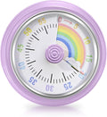 Teeloray Visual Timer for Kids Rainbow Kitchen Timer with Magnetic Base Mechanical Timer 60-Minute Countdown Timer Ringer Alert Time Management Tool for Children and Adults Study Work Cooking, Purple
