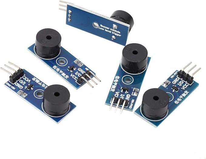 Passive Buzzer Module, 5 Pcs 3. 3-5V Passive Low Level Buzzer Frequency Controllable Sound Module with 3 Pin Control for Electronic Projects