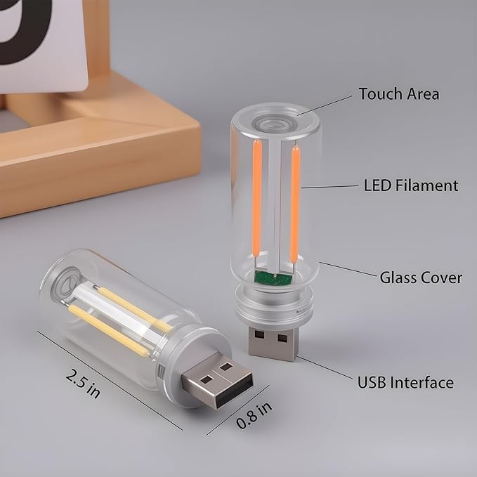 USB Ambient Light, RGB LED USB Light for Car, Laptop and Desk – VISB (Yellow)