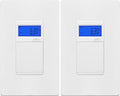 TG 7 Days Digital in-Wall Programmable Timer Switch for Lights, Fans, and Motors, Single Pole, Neutral Wire Required, 18 ON/Off Timer Settings, with Blue Backlight, White, 2 Pack