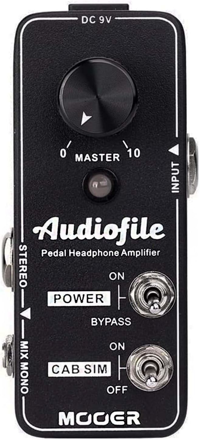 MOOER Micro Guitar Pedal Audiofile Headphone Amp Analog, Access to Effects Circuits, Buffer/Clean Boost for Electric Guitar/Bass