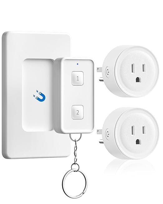 Remote Control Outlet, WILAWELS Wireless Light Switch, Expandable Remote Outlet Switch for Light, Lamps, Appliance, 100ft RF Range, FCC Listed (1 Controller + 2 Outlets) W14RC1206