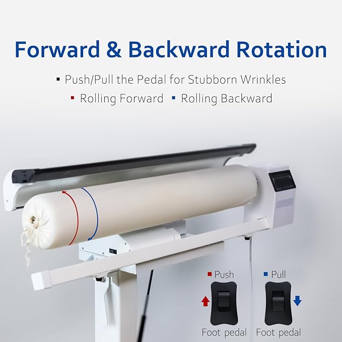 Rotary Roller Steam Press Iron, automatic ironing machine， Continuous Steam for Commercial Home Use. For Bed Sheet,Pillowslip，rotary garment iron (New Machine with stand)