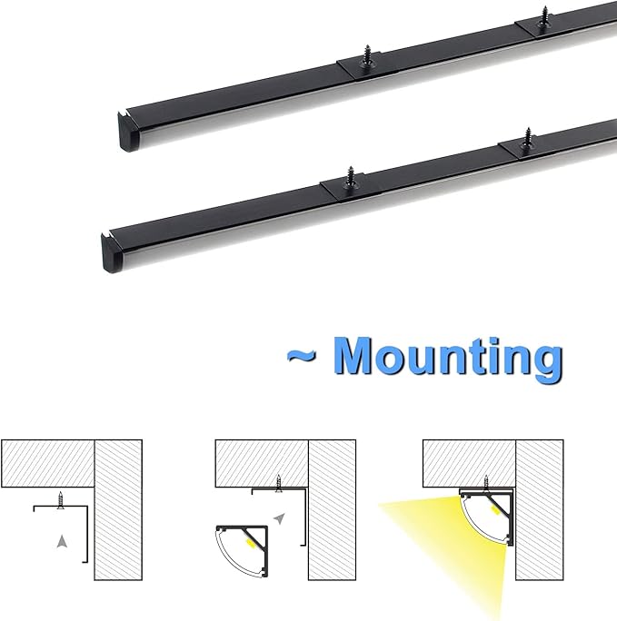VST 10pack 3.3ft LED Channel, V Shape Diffuser, Aluminum Channel System with Milky Cover, End Caps and Mounting Clips, Aluminum Profile for LED Strip Light Very Easy Installation