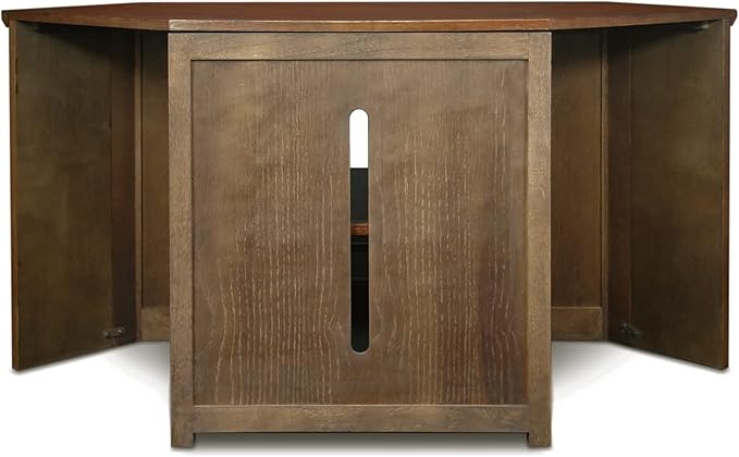 Leick Home 82285 Mission Corner TV Stand Made from Solid Wood, One Door and Adjustable Shelf, for 50" TVs, Mission Oak