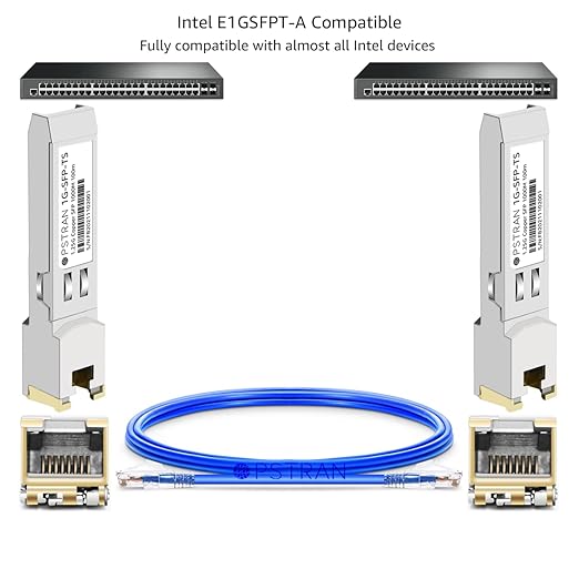 OPSTRAN 1000BASE-T SFP RJ45 Copper Transceiver Module Compatible with Intel E1GSFPT-A 100m Cat5e/6 10 Pack