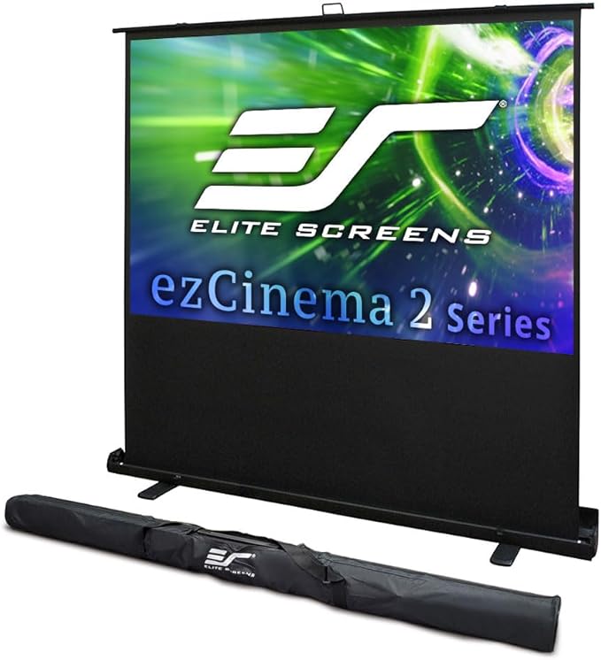 Elite Screens ezCinema 2, 110-inch 16:10 Portable Manual Floor Pull Up Scissor Back Projector Screen, Home Office Classroom Front Projection Carrying Bag, US Based Company 2-YEAR WARRANTY, F110NWX2