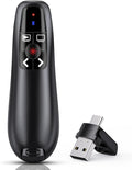 NinjaABXY Presentation Clicker with 2-in-1 USB Type C, Wireless Presenter Remote Clicker for PowerPoint Presentations, Pointer RF 2.4GHz USB PowerPoint Clicker Slide Advancer with Volume Control