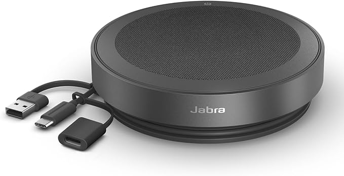 Jabra Speak2 75 (2025 Edition) Wireless Bluetooth Speakerphone - 4 Noise-Cancelling Mics, 65mm Speakers - New Linking Feature - USB-A Dongle - Certified for Zoom and Google Meet - Dark Grey