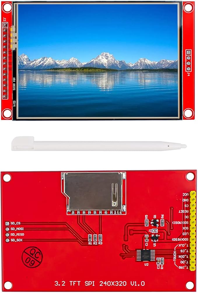 Hosyond 3.2 Inches TFT LCD Touch Screen Shield Display Module 320x240 SPI Serial ILI9341 with Touch Pen Compatible with Arduino R3/Mega2560 Development Board