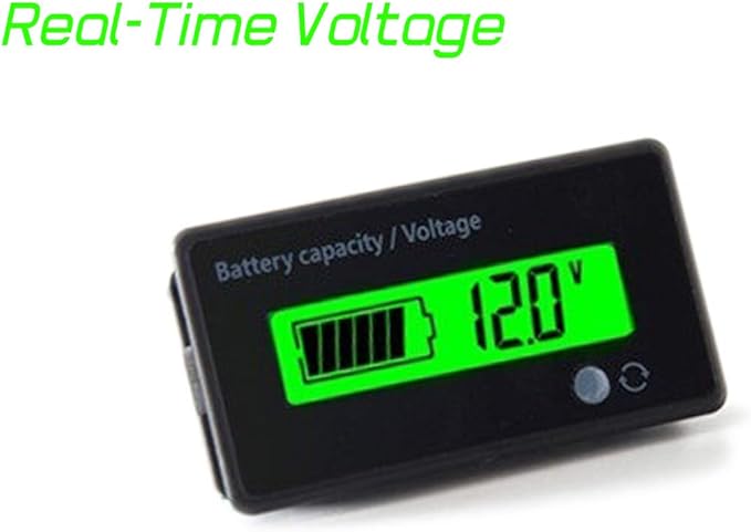 12V-48V Battery Meter, Voltage Indicator, Lead-Acid & Lithium Ion Battery Monitor, for Motorcycle, Car, Truck, Vehicle, Marine, Boat, Golf Cart, Club Car, Forklift