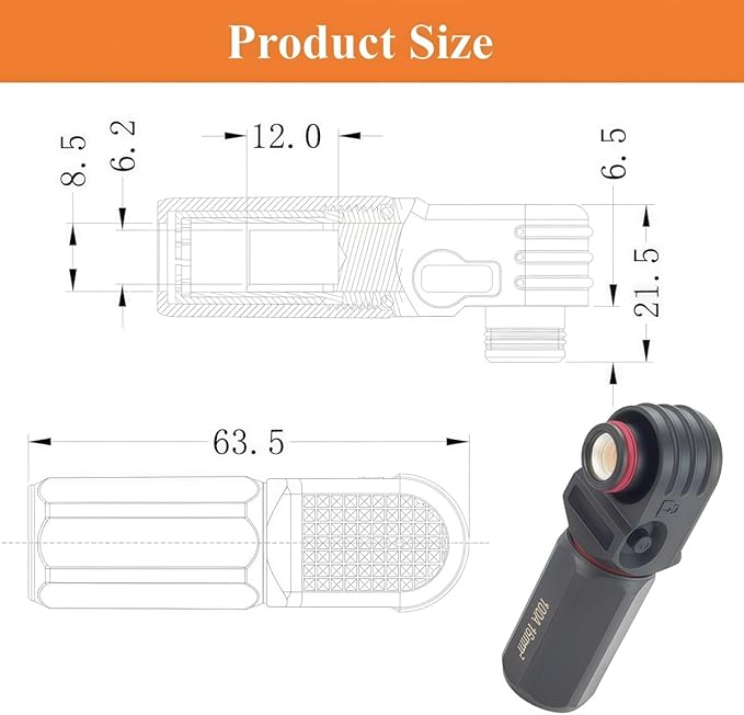 Right Angle 6mm 16mm² 100A Single Core Battery Energy Storage Connector IP67 Waterproof HV Battery Storage Plug,1PC (Black, 100A)