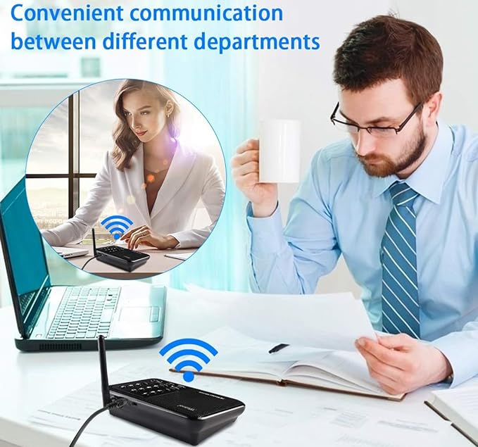 Wuloo Intercoms Wireless for Home 5280 Feet Range 10 Channel 3 Code, Wireless Intercom System for Home House Business Office, Room to Room Intercom, Home Communication System (3 Packs, Black)