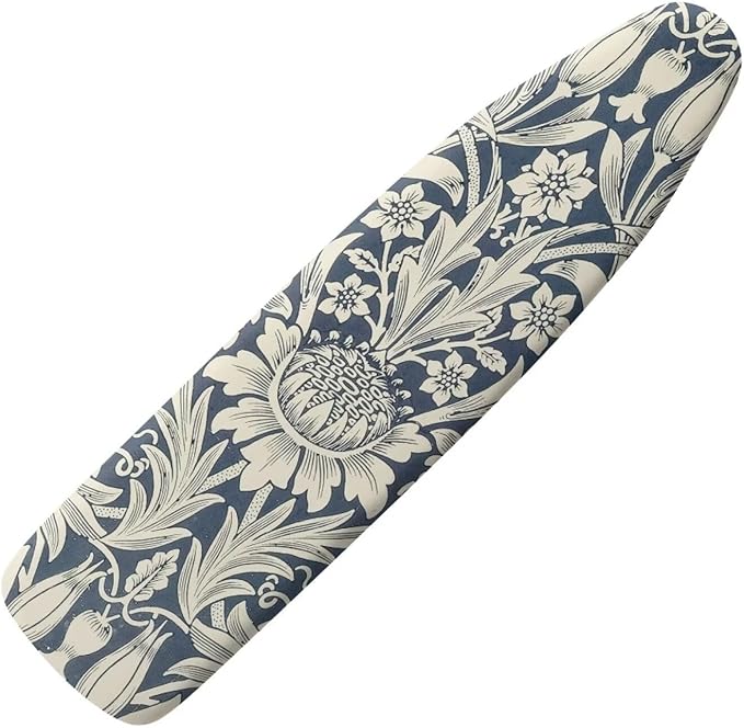 ZCFYGDX William Morris Art Floral Ironing Board Cover Decor, Resist Scorching & Staining, Easy Install Resistant Elastic Edges,3 Nylon Buckle Fasteners Straps,Relaxing Breathable Ironing Experience M