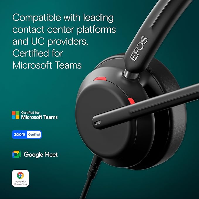 EPOS Impact 730T Mono Wired USB C and USB A Headset for PC with Noise-Canceling Mic, Microsoft Teams Certified, in-Line Controls, Comfortable Fit, Ideal for Office Calls, Remote & Hybrid Work