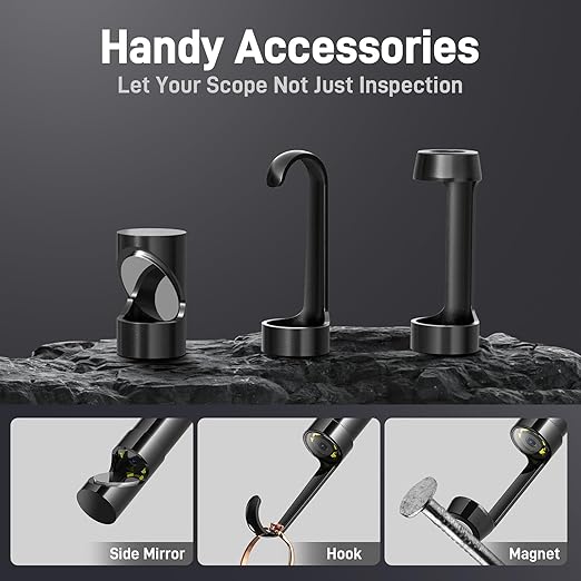 Teslong Endoscope Borescope with Light, Snake Inspection Camera for Automotive Engine, Waterproof Fiber Optic Camera for Mechanics - Ideal for Wall, Vent, Wire Video Scope (16.5FT)