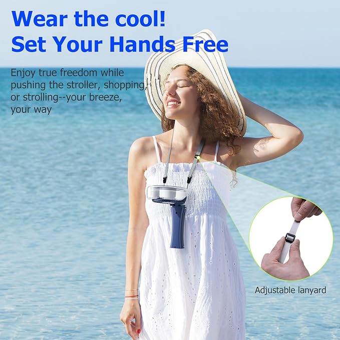 HandFan 2025 Upgraded Portable Misting Fan, Two Button Easy Operation, Handheld Rechargeable Mister Fan, Spray Water Mist Fans, Mini Electric Cooling Fans for Travel, Outdoors, Disney(Royal Blue)