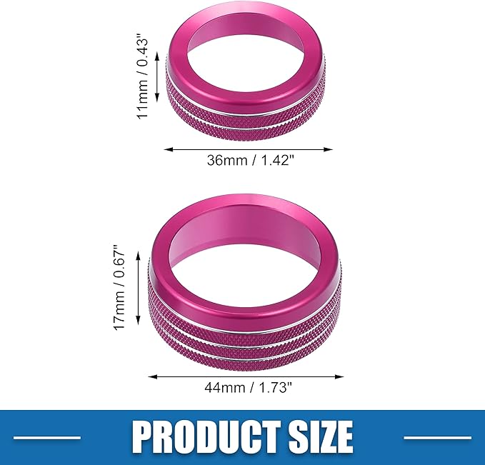 A ABSOPRO Car Air Conditioner Knobs Decals AC Radio Switch Knob Cover for Dodge Durango 2014-2020 for Jeep Cherokee Grand Cherokee 2014-2021 Pink (Set of 3)